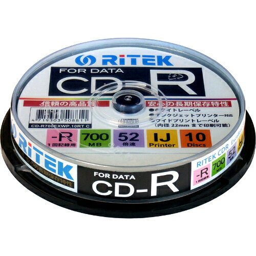 ¨ۡ RiDATA ǡCD-R 1Ͽ CD-R700EXWP.10RT C 700MB 10ڤб