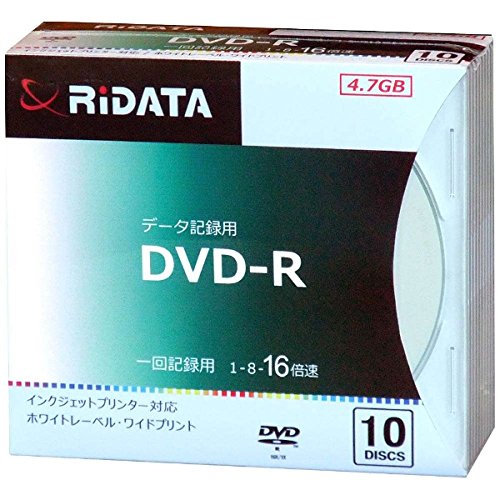 【★当選確率1/2！最大100%Pバック(上限あり・要エントリー)】【即配】 RiDATA DATA記録用 1回録画用DVD-R D-R16X47G.PW10P SC B 1～16倍速 4.7GB 10枚【あす楽対応】