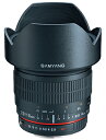 SAMYANG製 超広角マニュアルレンズ【10mm F2.8 ED AS NCS CS 】 ソニー E用 APS-Cサイズの固体撮像素子専用に開発した、超広角の低歪曲のマニュアルレンズです。デジタル一眼レフ専用。 基本フレームは、高硬度アルミ合金で造られていますので、軽いながらも丈夫です。厳しい環境でも信頼できるレンズです。 ■Glass非球面レンズ（AS） Glass非球面レンズは、収差を補正、最大開放でも画面全般的に優れた画質とコントラストの再現が可能です。 ■低分散レンズ（ED） 低分散レンズを採用することにより、入射光の不必要な拡散を減らし、色収差を効果的に減らしました。 ■独自技術のナノコーティング(NCS) ナノコーティングの採用により、反射率をより効果的に低減させ、優れたコントラストを再現します。 ■円型に近い絞り羽 絞りの羽は6枚で、真丸に近くなるように設計されております。 【仕様】 焦点距離 10mm 明るさ F2.8 - F22 画角 APS-C（約1.5x）:109.5°（対角） APS-C（約1.6x）:105.9°（対角） 4/3: 93.4 （対角） 最短撮影距離 0.24m レンズ構成 9群14枚 フィルターサイズ 装着できません サイズ 132.1 x φ87 mm 質量 620g レンズフード 固定花形レンズフード 電子接点 なし ※画像はイメージです。 ※外観や仕様は製品改良の為予告なく変更する場合もありますのでご了承ください。