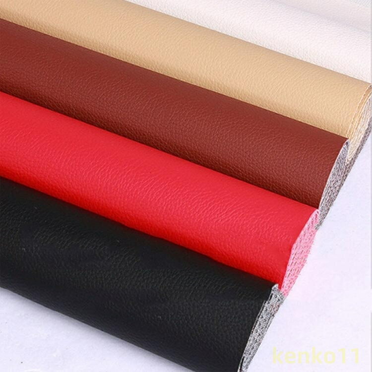 家具 椅子 手作り フェイクレザー 接着シール 全26色 100*137cm ハンドメイド 手芸 合成皮革 接着シール 合皮 革補修 無地 防水 撥水加工 接着性抜群 PUレザー ソファ補修 貼るレザー生地 車シー? 2