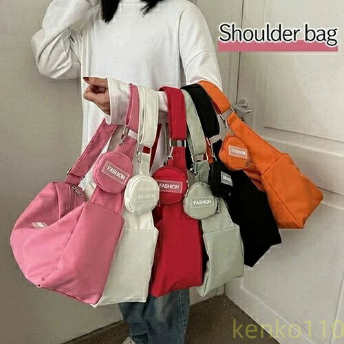 ショルダーバッグ 6色 レディース 小銭入れ付き 軽量 斜め掛け/肩掛け 通勤 普段使い カジュアル ナイロン 大人可愛い(4)