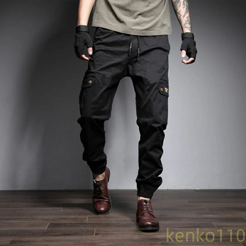 メンズ 大きいサイズ チノパンツ ビジネス ストレッチ 無地 カジュアルパンツ メンズ ストレート ロングパンツ ズボン 足長 秋 秋冬 カーゴパンツ 履きやすい ストレッチ 足長 欧米風 ミリタ(4)