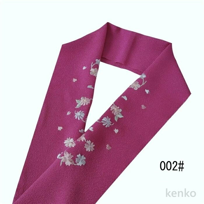 【送料無料】フォーマル 重ね衿 絹100% 刺繍 8色 振袖 正絹 訪問着 小紋 着物 成人式 重衿 前撮り 結婚式 卒業式 重ね襟 赤 黒 灰 緑 青 黄