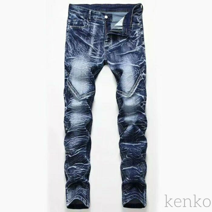 【送料無料】デニムパンツ メンズ 細身 ボトムス ダメージ ユーズド加工 スリム タイト ジーンズ ジーパン ストレッチ 新作