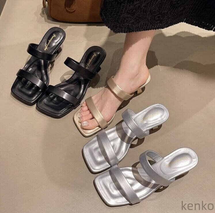 【送料無料】サンダル ミュール レディース ヒール 痛くない 脱げない サンダル 美脚 ハイヒール ピンヒール　 ハイヒール ミュール