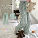 【送料無料】イージーパンツ チェック柄 夏 レディース ワイドパンツ 薄手 ロングパンツ ショートパンツ ゆったり カジュアルパンツ