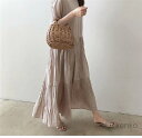 【送料無料】ワンピース ロングワンピース レディース 春 夏 マキシ丈 半袖 無地 体型カバー ギャザースカート ゆったり ラウンドネック 大きいサイズ