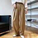 【送料無料】ワイドパンツ タックワイドパンツ レディース ボトムス パンツ イージーパンツ ワイドパンツ ワイド アシンメトリー タック アンティカ