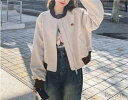 【送料無料】ブルゾン レディース 長袖 ジャケット ノーカラー アウター シアー カーディガン 女性 春秋 ライトアウター 上着 羽織り 長そで