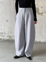 【送料無料】カーブパンツ パンツ レディース ボトムス ズボン 長ズボン カーブ 立体 コクーン 春 夏 秋 ワイドパンツ イージーパンツ 無地 上品