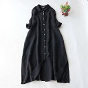 【送料無料】レディース ロングシャツワンピース 綿麻ワンピース 大きいサイズ 春秋 ワンピース チュニック ロングシャツ チュニックワンピース 白