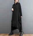 【送料無料】レディース トップス ロングシャツ スリット フレア ロングシャツ ワンピース ロングワンピース アシンメトリー シャツワンピース