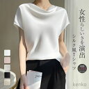 【送料無料】レディース きれいめ Tシャツ レディース シャツブラウス シャツ トップス 光沢感 シンプル きれいめ 半袖 大人 大きいサイズ ゆったり 夏