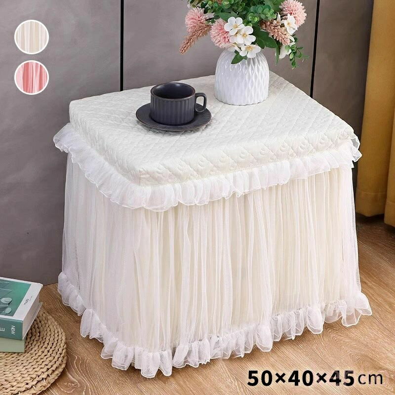 【送料無料】サイドテーブルカバー 防塵カバー プリンセス風 キャビネット チュール レース フリル付き..