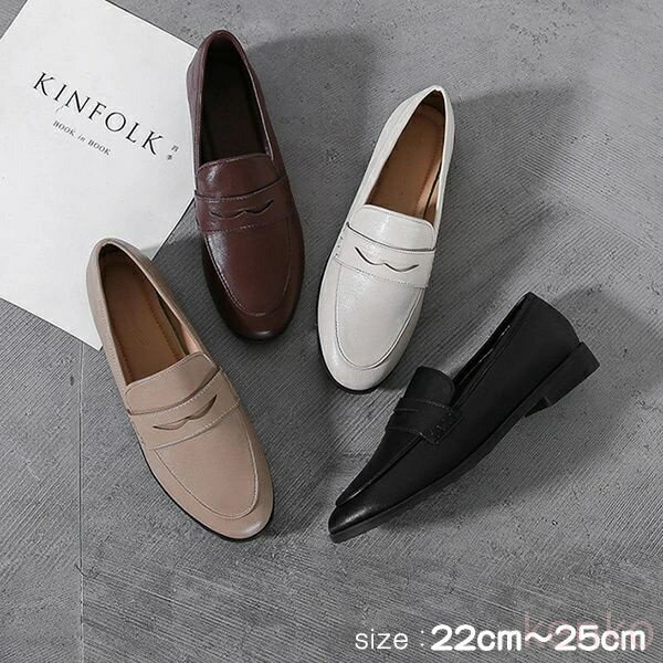 【送料無料】パンプス ローファー レディース フラットシューズ ぺたんこ靴 2.2cmヒール ローヒール 歩きやすい 痛くない 滑り止め 大きいサイズ 秋