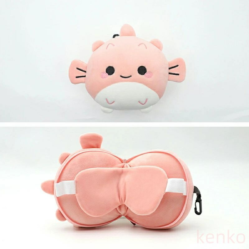【送料無料】ネックピロー U型まくら 首枕 携帯枕 変形可能 トラベル枕 旅行用 お昼寝 仮眠 子供用 ぬいぐるみ 車用 ふわふわ やわらかい コンパクト うさぎ