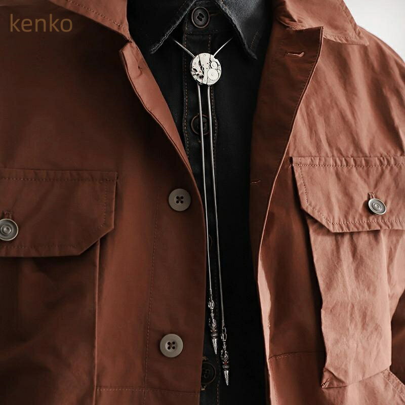 ループタイ カジュアル おしゃれ レトロ ダーク パンク 蒸気 鋼 チェーン ムーブメント カップル ボロ ネクタイ ウエスタン セーター チェーン レザー ロープ