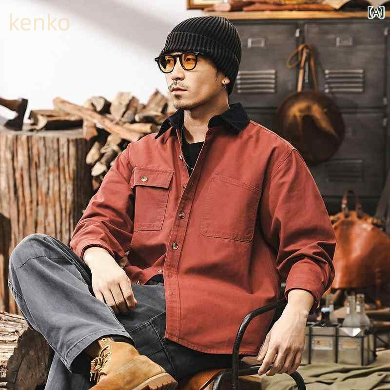 シャツ メンズ 起毛 ワークシャツ トップス アメカジ アメリカンヴィンテージ カジュアル ゆったり オーバーサイズ 襟付き コットン 綿 イージーケア 無地 春夏 アウトドア 男性用