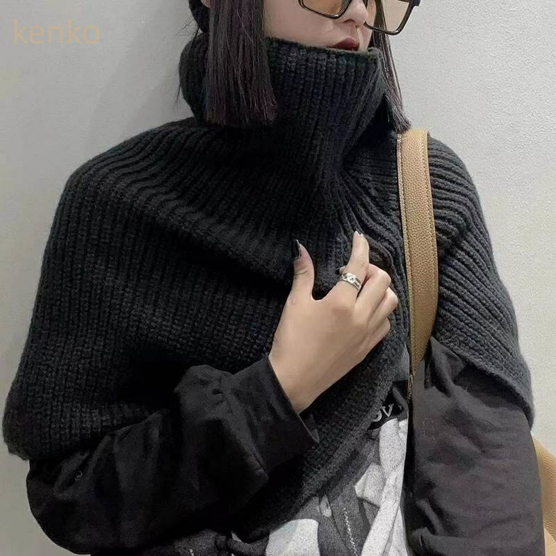 ミルクティーアプリコッ グレー ブラック フリーサイズ ワンサイズ 冬 秋 小物 ウォーマー ネックウォーマー ニット レディース