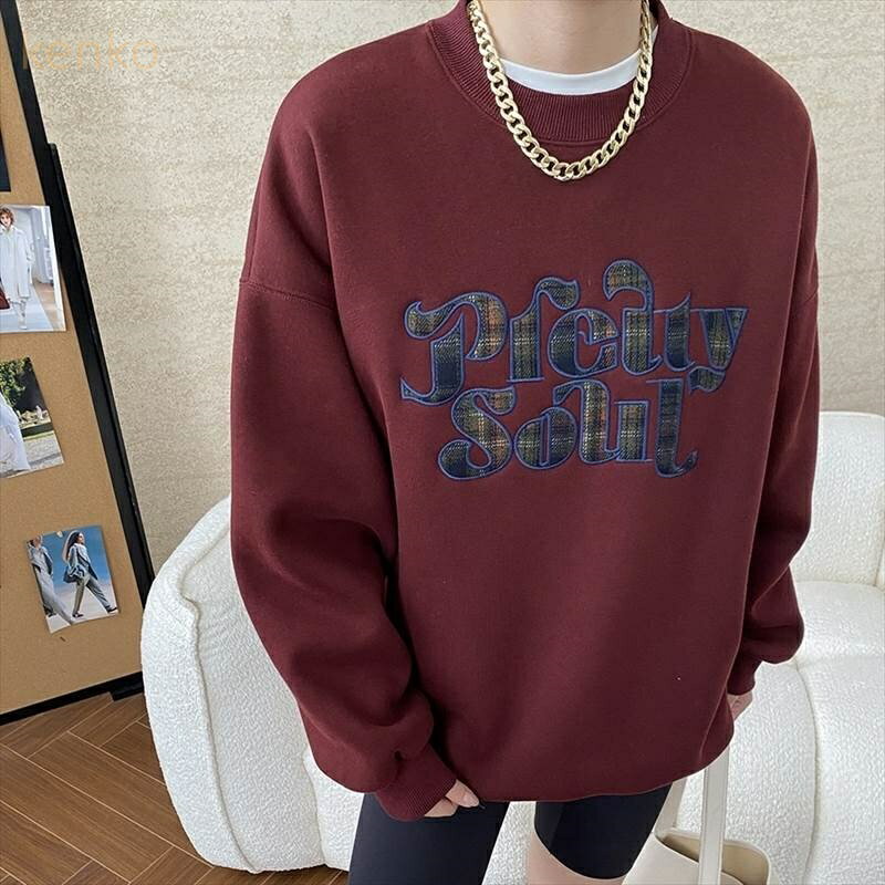 トップス プルオーバー トレーナー レディース 長袖 Uネック ストリート かわいい 大人可愛い シンプル..