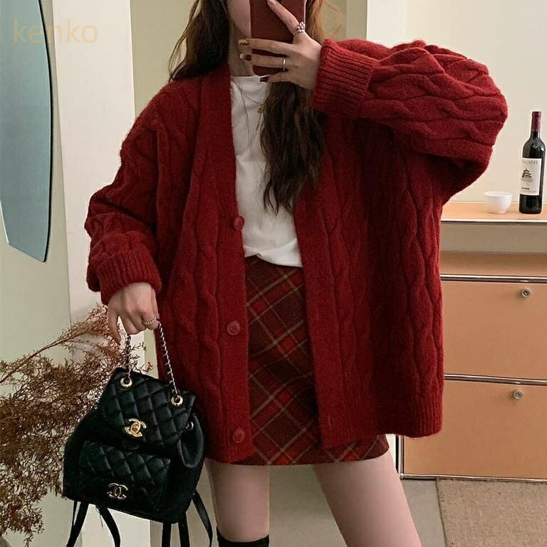 トップス ニットカーディガン レディース 長袖 Vネック ミディアム丈 前開き ボタン 大人可愛い きれい..