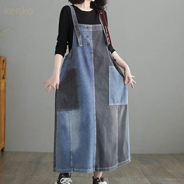 オールインワン レディース コンビネゾン デニム ハイウエスト テーラードカラー スリムフィット 上品 エレガント 高級感 ワークテイスト 韓国風 レトロ ヴィンテージ テーパード ロング丈 ストレッチ 伸縮性 春秋