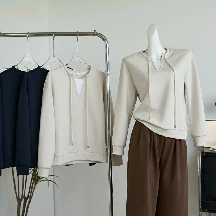 トレーナー 長袖 レディース 春 秋 重ね着風 トレーナー カットソー シンプル トップス プルオーバー 大きいサイズ ゆったり 幅広カフス ゆったり ナチュラル 重ね着 レイヤード風 スポーツ風 通学 カジュアル キレイめ 大人可愛い