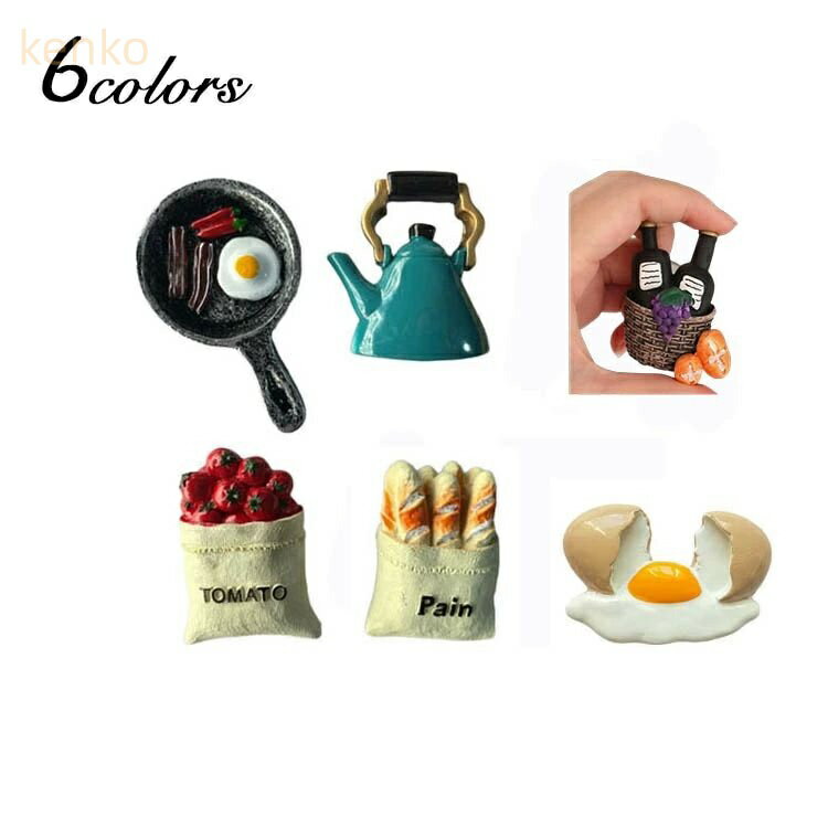 6個セット 冷蔵庫をおしゃれに かわいい レコード 北欧 磁石 冷蔵庫 小物 鍵 マグネットピン ホワイト..