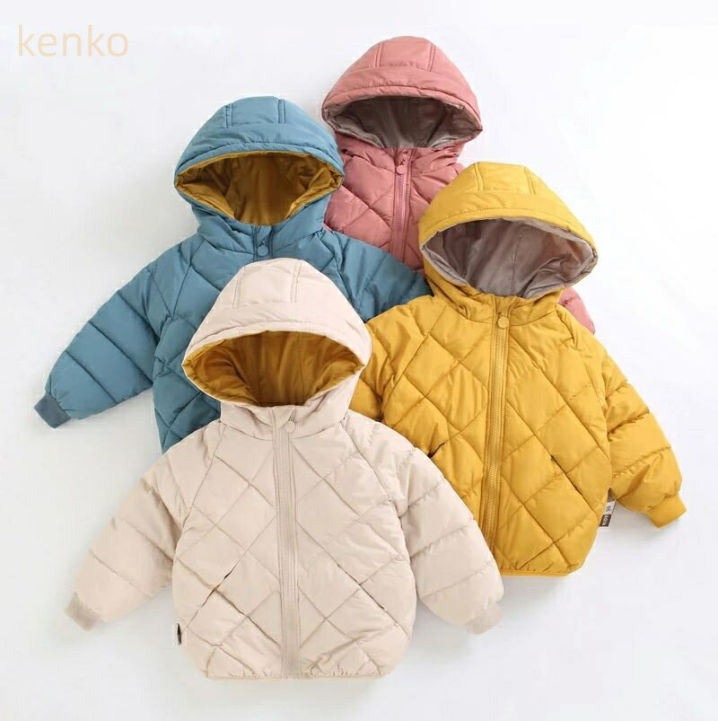 ダウンコート 子供服 男の子 長袖 冬 ジャケット 女の子 中綿コート アウター 前開き 赤ちゃん服 フー..