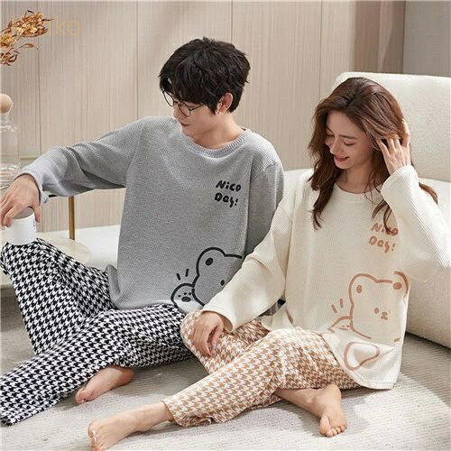 長袖 カップル ペア ルームウェア ペアパジャマ 春夏 結婚祝い プレゼント ペアパジャマ 大きいサイズ ..
