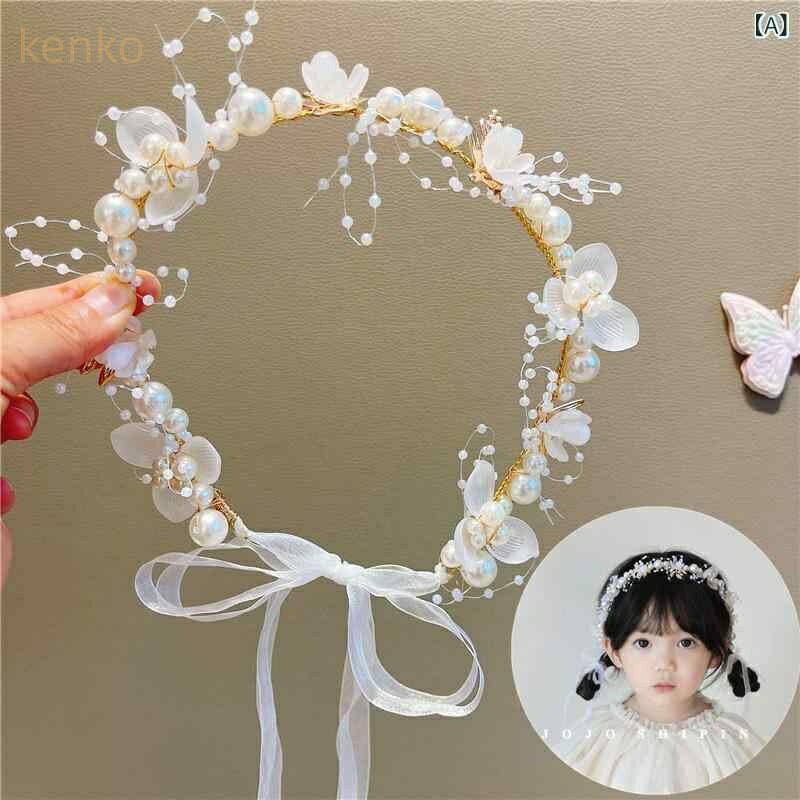 ヘアアクセサリー キッズ 女の子 プリンセス カチューシャ ティアラ クラウン 花冠 パール クリスタル ..