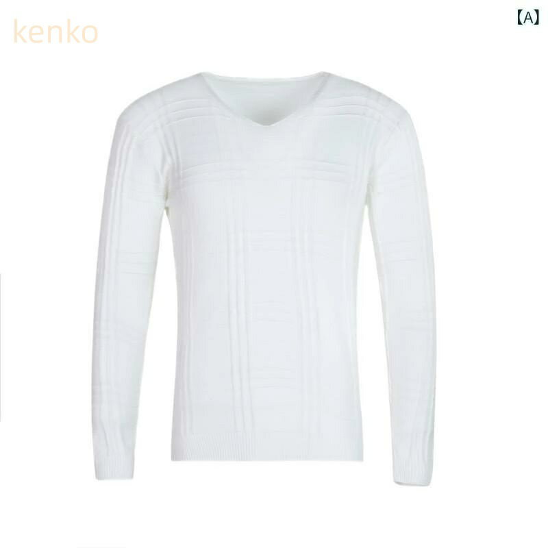 セーター メンズ 男性用 薄手 Vネック ニット プルオーバー 韓国 韓流 トレンド ジャカード編み 長袖 秋冬 インナー カジュアル トップス ホワイト グレー ブラック ワインレッド オフホワイト ネイビー キャメル