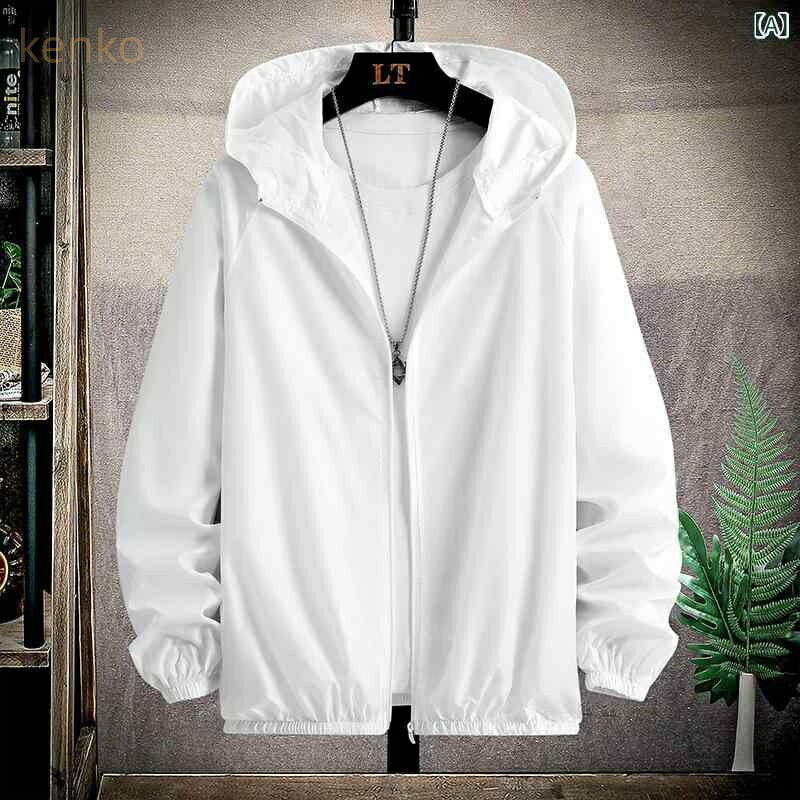 UVカットパーカー 男女兼用 接触冷感 フード付き 薄手 軽量 春夏 アウトドア スポーツ カジュアル 普段..