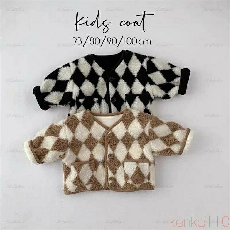 【送料無料】ボア アウター ボアジャケット ベビー服 子供服 子ども服 キッズ 厚手 裏起毛 トップス ジャケット コート もこもこ 暖かい 防寒 女の子 男の子 長袖 秋 冬 お(4)