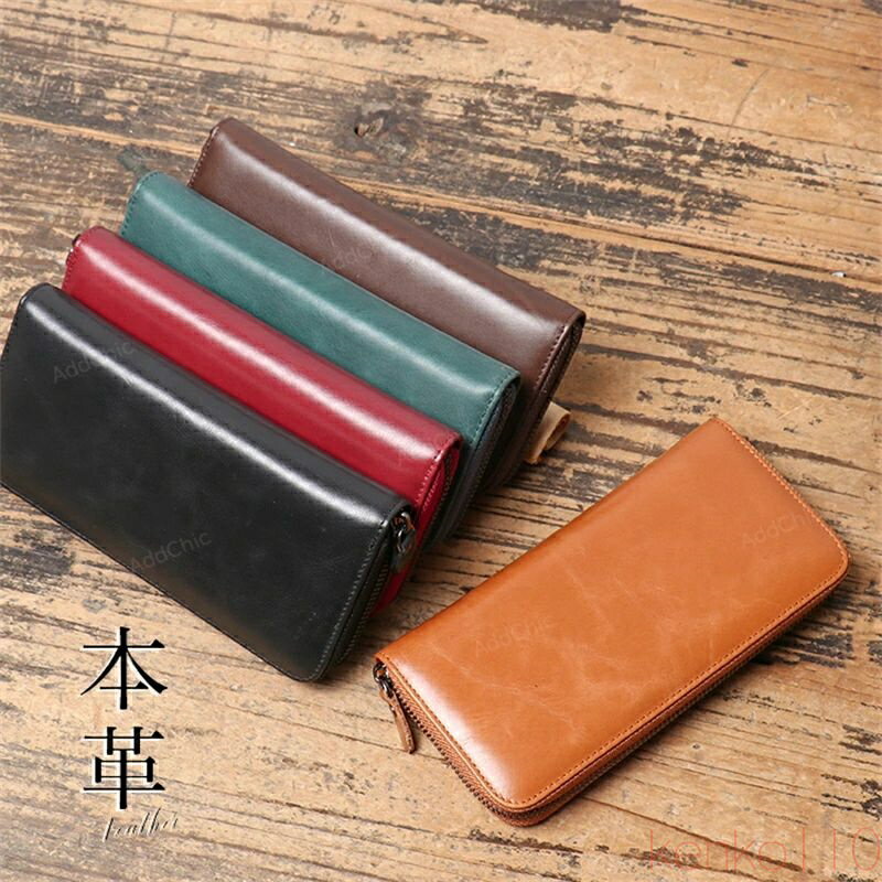 【送料無料】財布 メンズ 長財布 本革 高級感 レディース財布 牛革 小銭入れ レザー ハンドメイド シンプル 無地 大容量 男性 紳士用 男女兼用 誕生日 ギフト(4)