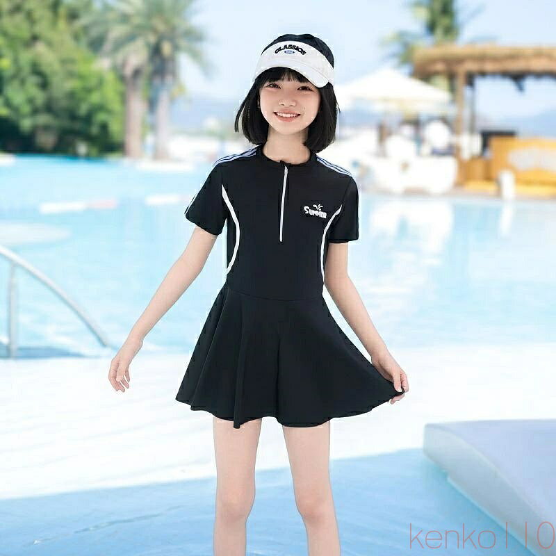 【送料無料】子供 水着 女の子 ワンピース キッズ 女子 学生 速乾 日焼け防止 ラッシュガード 140 150 160 中学生水着 みずぎ スイミング スクール子供水着 スイムウェア 海