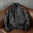 【送料無料】レザージャケット メンズ 本革 牛革 レザーコート バイクジャケット 革ジャン 秋冬 ジャケット 秋 大きいサイズ ショート丈 ライダースジャケット バイク プレゼ|詳細画像