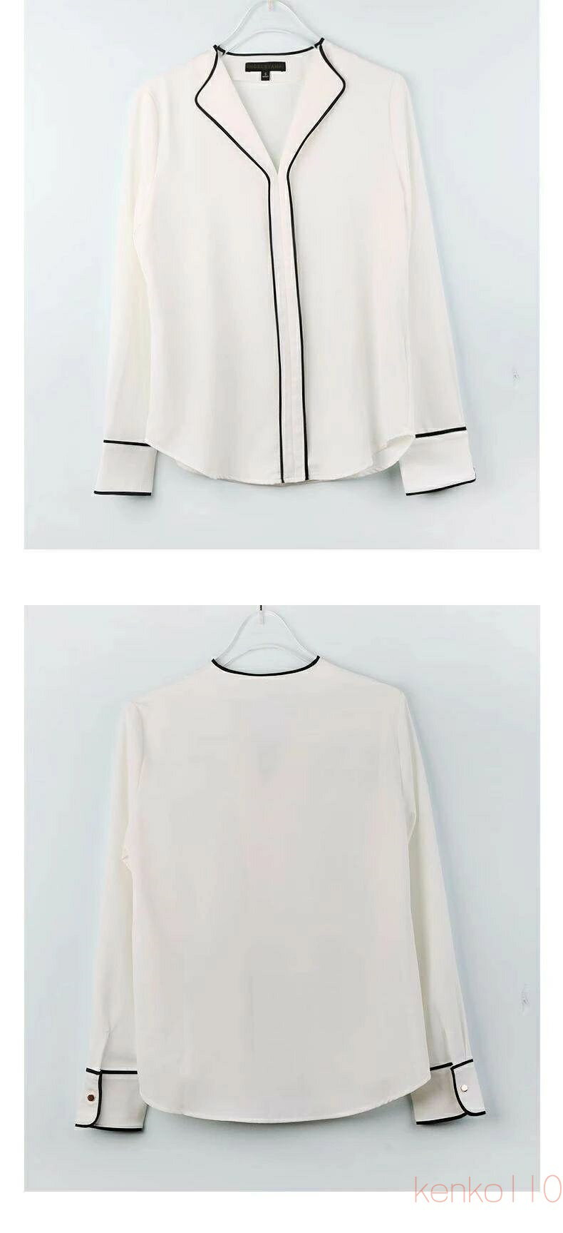 【送料無料】トップス レディース ブラウス プルオーバー 長袖 襟付き 大人可愛い きれいめ シンプル 大人 上品 おしゃれ お洒落 かっこいい レトロ 存在感 大人女子 シック(4)