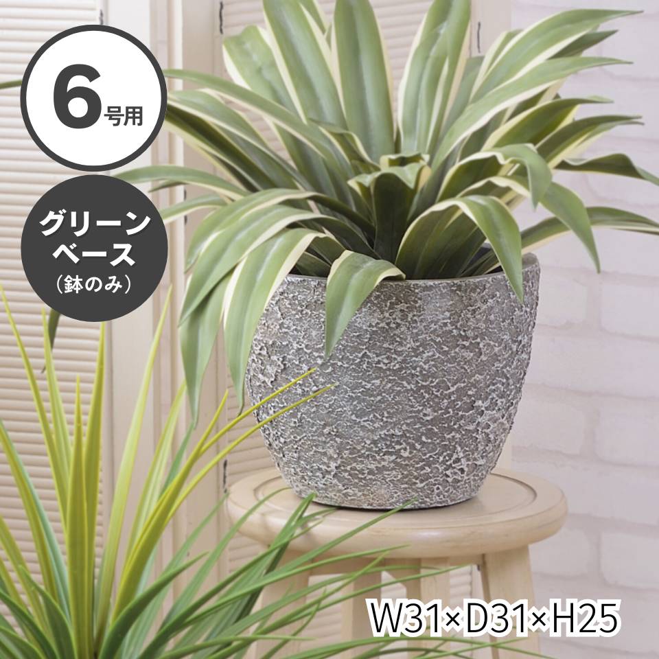 Rakuten - グリーンベース 6号用 ベース 入れ物 観葉植物入れ 飾り インテリア インテリア雑貨 室内 おしゃれ ダークグレー 酸化マグネシウム ライトファニチャー