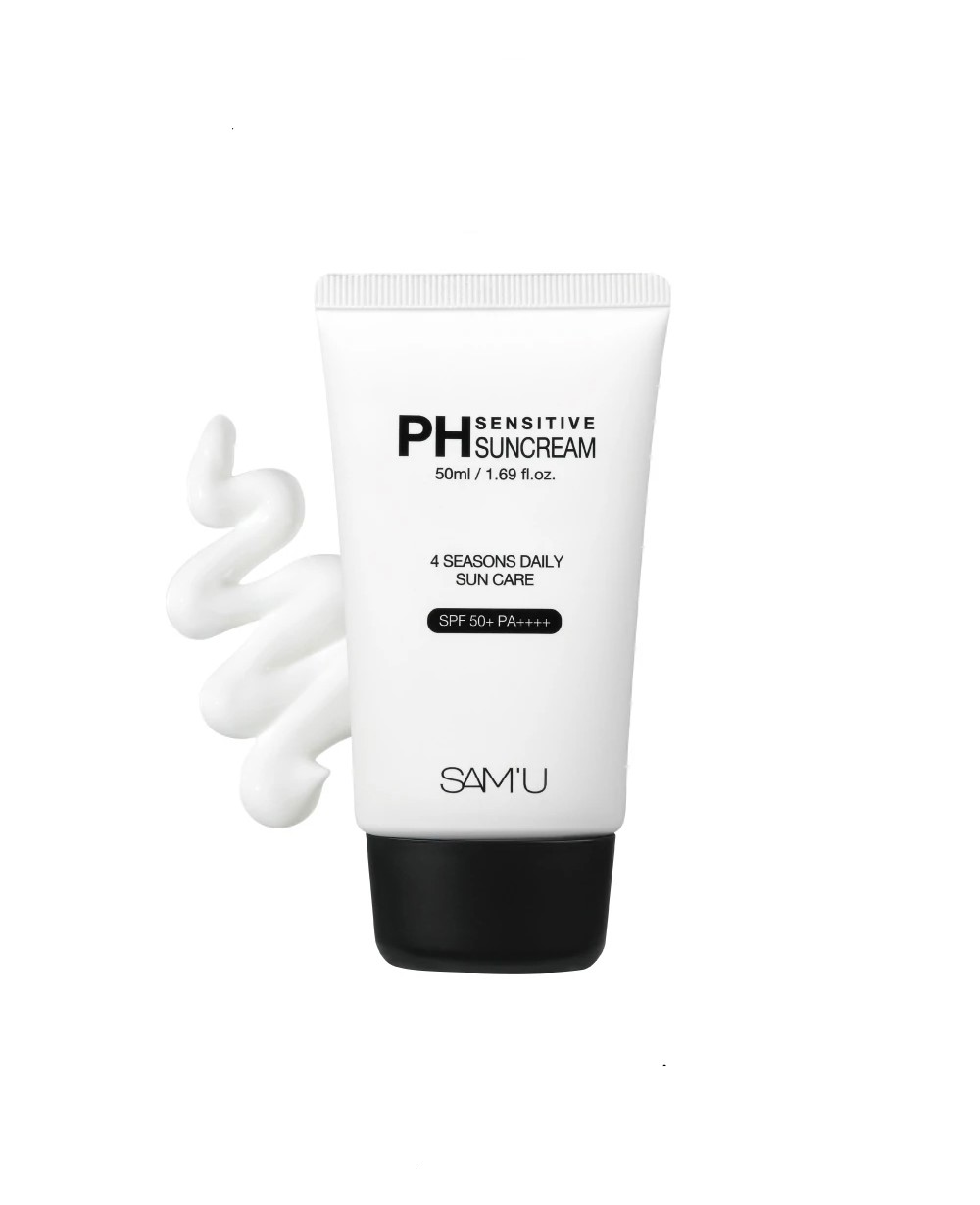 サミュ SAM'U PH センシティブ サンクリーム PH SENSITIVE SUNCREAM 50ml SPF50+ PA＋＋＋＋ スキンケア 肌に優しいクリーム 弱酸性クリーム 保湿 水分 敏感 化粧品 韓国コスメ PHクリーム 日焼け止め