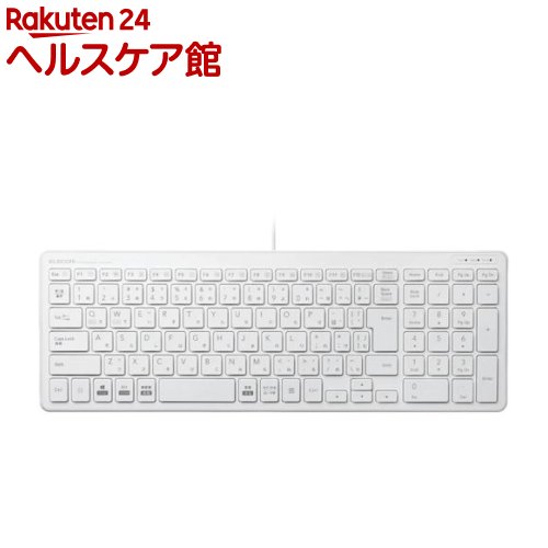 エレコム キーボード 有線 パンタグラフ USB 薄型 コンパクト TK-FCP097WH(1個)