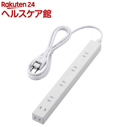 エレコム 延長コード 電源タップ 2m 2P 6個口 雷ガード シャッター 白 T-NSLK-2620WH(1個入)【エレコム..