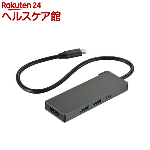 お店TOP＞家電＞情報家電＞パソコンサプライ＞ノートパソコン用アクセサリー＞PCGEAR マルチドッキングアダプター TypeCコネクタ搭載 (1個)【PCGEAR マルチドッキングアダプター TypeCコネクタ搭載の商品詳細】●これ1台でマルチな接続環境を構築●HDMI 1.4*1ポート、USB3.2Gen1*2ポート、USB Type-C*1ポート(PD充電+データ)搭載●最大転送速度5Gbps(規格値)で大容量データも素早く転送●HDMI 1.4 4K／30Hz出力に対応●Type-C充電+データPD3.0 100W PC充電しながら周辺機器拡張●USB Type-A*2ポート(USB3.2Gen1)に増やせる●高級感あるCoolなアルミボディ●便利な30cmケーブル【規格概要】インターフェイス規格：USB3.2Gen1(3.1Gen1／3.0／2.0／1.1)最大転送速度：USB3.2Gen1スーパースピード／5Gbps(規格値)パソコン側コネクタ：USB Type-C*1デバイス側ポート：・USB Type-A*2：供給可能電流はすべてのポート合計で3000mA以内(規格値)、各ポート900mA(規格値)・HDMI Type-A*1：High Speed、HDMI 1.4(最大解像度：3840*2160(30Hz))・USB Type-C*1：充電+データ(USB PD3.0対応／最大100W)電力供給方式：バスパワーケーブル長：約300mm外形寸法：(約)幅100*高さ11*奥行34mm質量：約51g付属品：保証書付取扱説明書動作環境：・対応機種：USB Type-Cポートを搭載したDOS／V互換機、Apple Macシリーズ・対応OS：Windows11／10、mac OS 10.12以降(ご注意)※本製品はDisplayport Altemate Mode対応、USB3.0規格のType-Cコネクタ接続時に本来の性能での動作となります。※本製品にUSB2.0／1.1規格の機器を接続できますが、性能はそれぞれの規格値となります。※消費電流が供給電流を超える場合、バスパワーで正常に動作しない場合があります。【原産国】中国【ブランド】OHM【発売元、製造元、輸入元又は販売元】オーム電機リニューアルに伴い、パッケージ・内容等予告なく変更する場合がございます。予めご了承ください。オーム電機342-8502 埼玉県吉川市旭3-8 東埼玉テクノポリス0120-963-006広告文責：楽天グループ株式会社電話：050-5577-5042[情報家電/ブランド：OHM/]