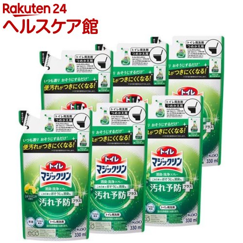 トイレマジックリン トイレ用洗剤 ツヤツヤコート シトラスミント 詰め替え(330ml*6袋セット)【トイレマジックリン】[トイレ スプレー 消臭 洗浄 詰替え まとめ買い]