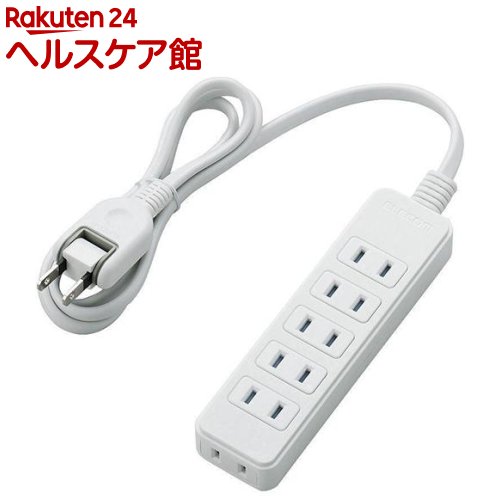 エレコム 延長コード 電源タップ 1m 2P 6個口 ほこり防止シャッター T-ST02-22610WH(1個入)【エレコム(ELECOM)】(2)