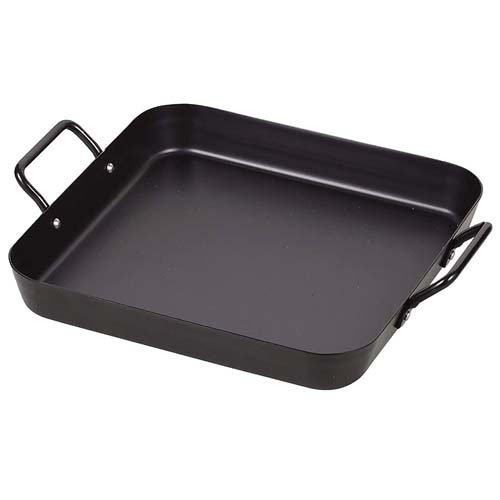 楽天24 ヘルスケア館のIHでもガスでも使える鉄製角型プレート 25*25cm HB-4514(1個)｜アングル2