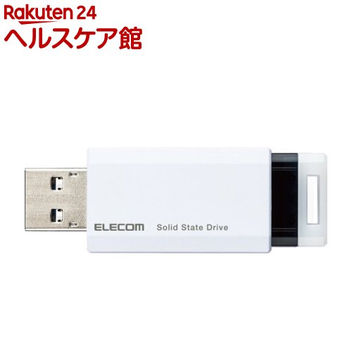 エレコム SSD 外付け ポータブル 250GB 小型 ノック式 ホワイト ESD-EPK0250GWH(1個)