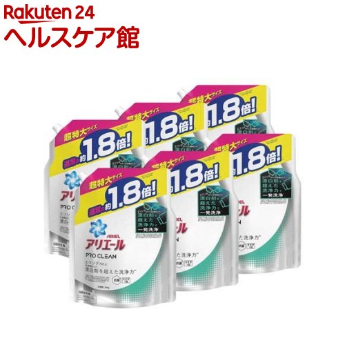 アリエール 洗濯洗剤 液体 プロクリーン 詰め替え 超特大(1340g*6袋セット)