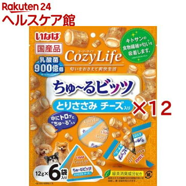 いなば Cozy Life ちゅ〜るビッツ とりささみ チーズ入り(12g*6袋入*12セット)