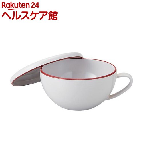 グラシアストーン フタ付スープカップ レッド T-76424(240mL)